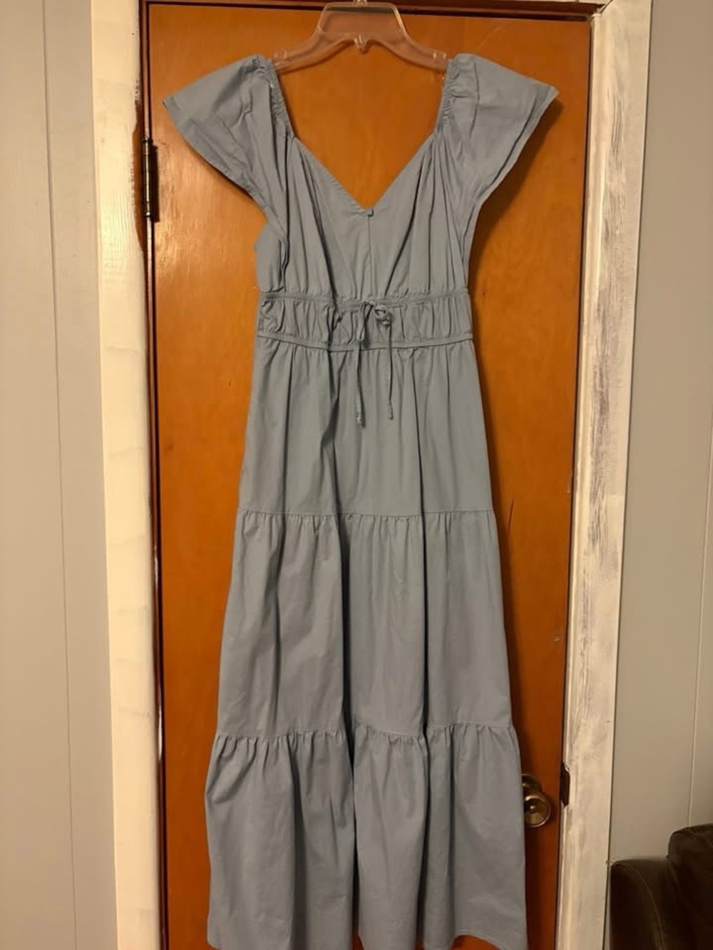 june & hudson Light Blue Tiered Maxi Dress